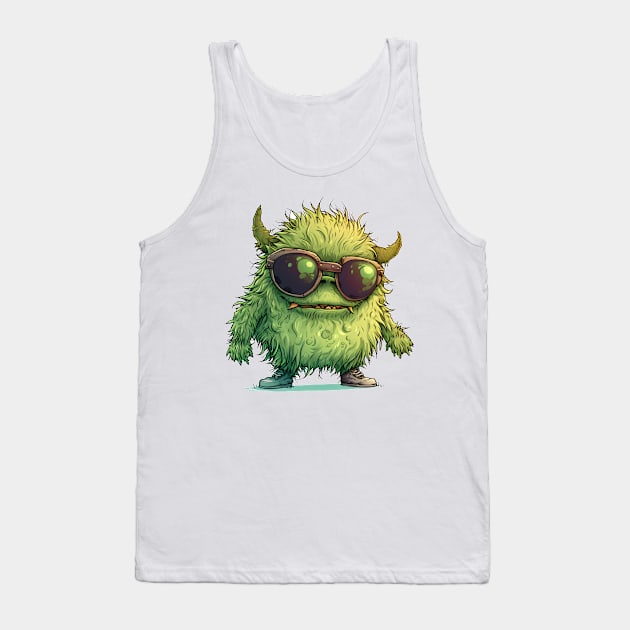 Cute Fluffy Monster Tank Top by Obotan Mmienu